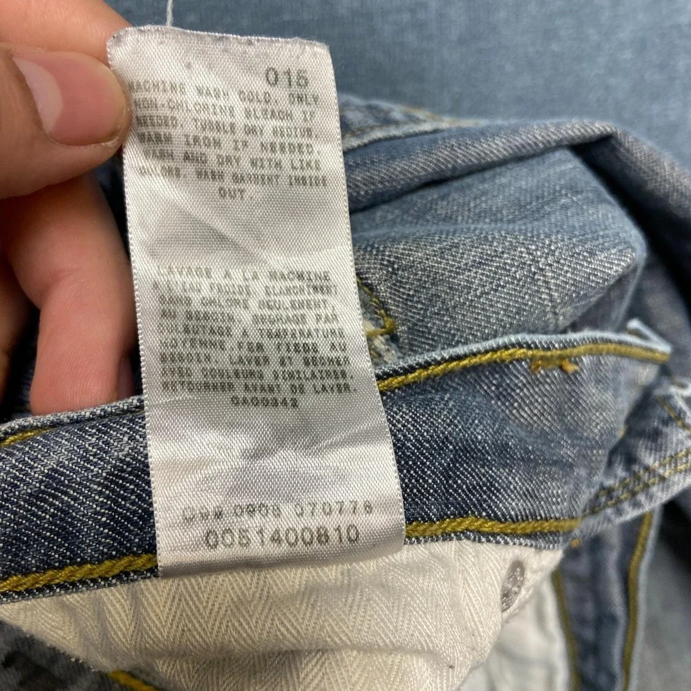 Levi's 514 Jeans Mens 33x32 Blue Denim Light Wash Slim Straight Leg Outdoor